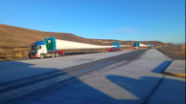 Una operación logística binacional traslada aerogeneradores para el parque eólico más austral del mundo