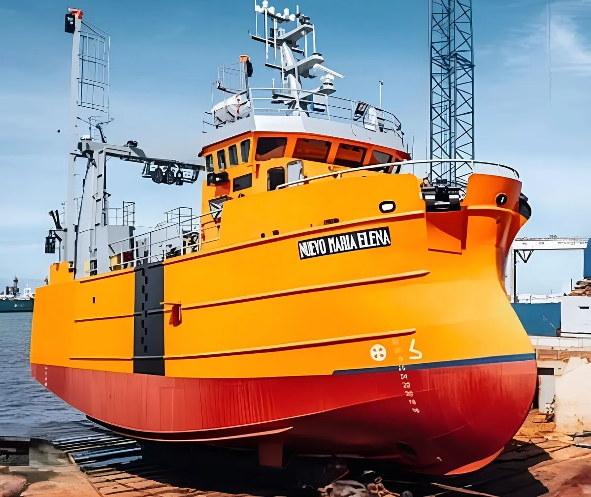 Rawson fortalece su flota pesquera con la botadura del buque BP Nuevo María Elena