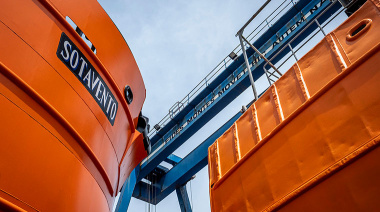 Mar del Plata bota el BP Sotavento, la última unidad de una serie de cinco buques gemelos.