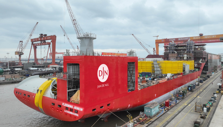 Jan De Nul lanza el Fleeming Jenkin, el buque cablero con mayor capacidad de carga del mundo