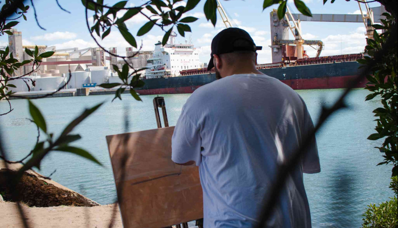 Miradas Portuarias: Actividad artística en el Puerto Quequén reunió a artistas locales y regionales