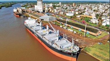 El puerto de Concepción del Uruguay inicia una nueva exportación de troncos con destino a la India
