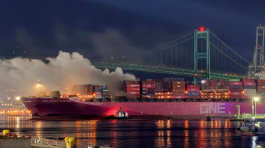 Declaran "Avería Gruesa" tras el incendio del ONE Henry Hudson: la carga no será liberada sin garantías