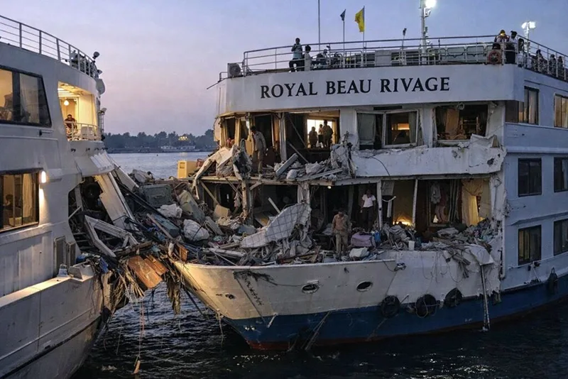 Tragedia náutica en Egipto: choque de buques destruye camarotes y deja una víctima italiana